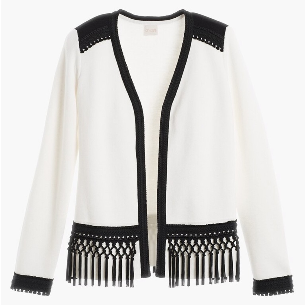 NWOT Chico’s Alma Lace Block Cardigan Sweater Jacket